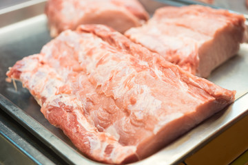 Raw Pork in Fresh Market