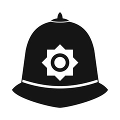 Naklejka premium British police helmet icon, simple style