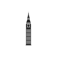 Big Ben in Westminster, London icon, simple style