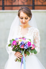 nice wedding bouquet in bride's hand