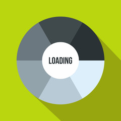 Circle loading icon, flat style