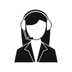 Support phone operator in headset icon