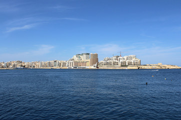 Fototapeta na wymiar Sliema, Promenade, Mediterranean Sea, Republic of Malta 