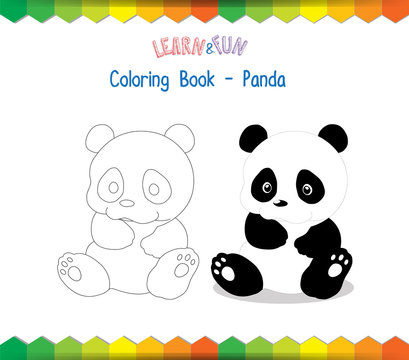 Panda coloring book educational game
