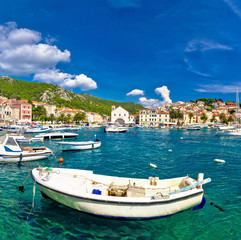 Turquoise waterfront of town Hvar