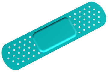 Single colorful adhesive bandage on white background