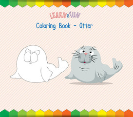 Otter coloring book educational game