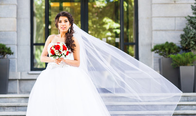 nice wedding bouquet in bride's hand