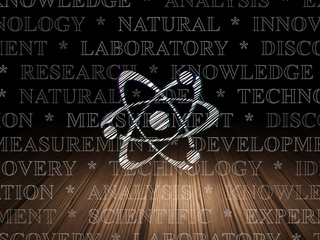 Science concept: Molecule in grunge dark room