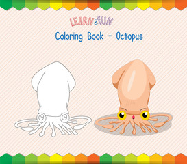 Octopus coloring book educational game