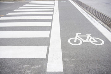 Fototapeta premium bike lane on the road