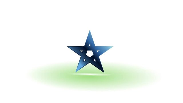 blue pentagram on a white background