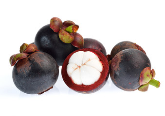 Mangosteen isolated on white background