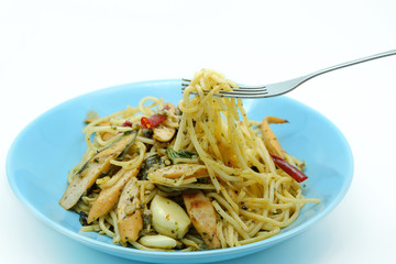 A fork of spaghetti.