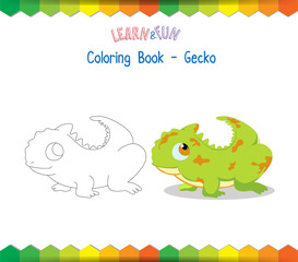 Gecko coloring book educational game
