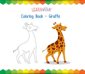 Giraffe coloring book educational game