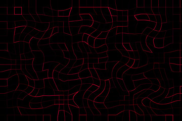 Red colour abstract curve line with square pattern modern light