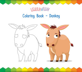 Donkey coloring book educational game