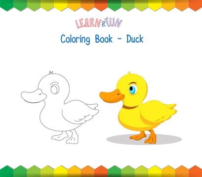 Duck coloring book educational game