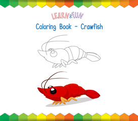 Crawfish coloring book educational game