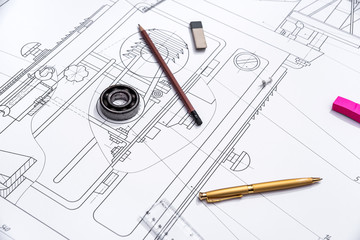 Engineering drawing of components