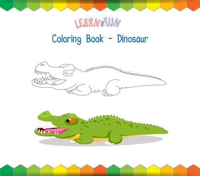 Crocodile coloring book educational game