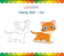 Cat coloring book educational game