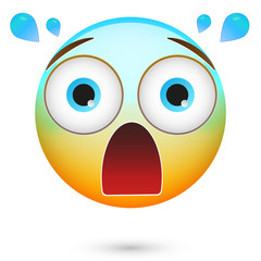 Skaryed emoticon. Isolated vector illustration on white background