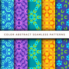 color abstract seamless pattern set.