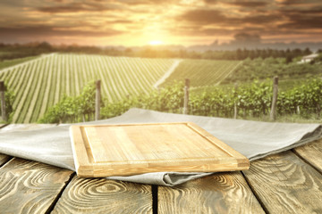 desk and vineyard 