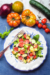 Panzanella on an elegant plate.