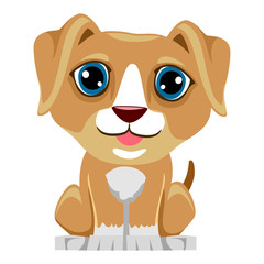 Obraz premium Vector Illustration of Cute Cartoon Dog