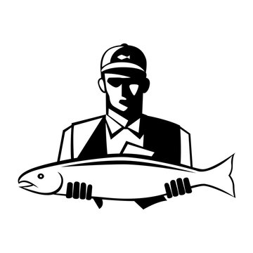 recommend clip art: Graphic fisherman