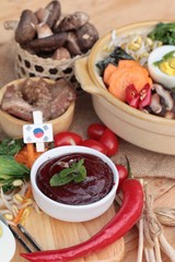 Bibimbap korean food is delicious.