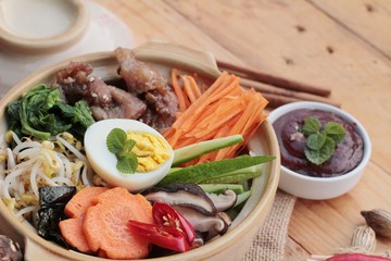 Bibimbap korean food is delicious.