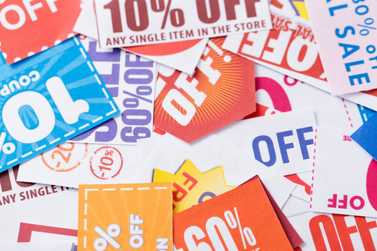Cutting coupons in different colors