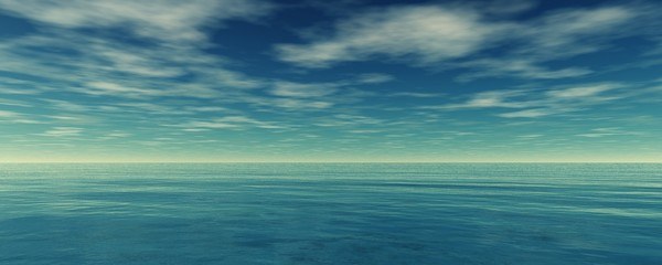 Fototapeta premium panoramic seascape, clouds over the ocean, sky and sea