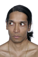 Obraz premium topless man looking away