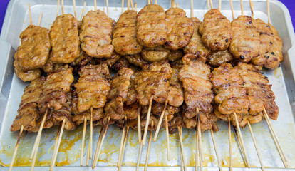 Pork toast , Pork barbecue , Trays stainless.