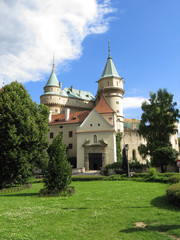 Fototapeta na wymiar Entrance To Bojnice Castle, Slovakia / Romantic and Famous Bojnice Castle