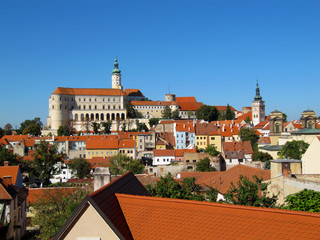 Obraz premium Historical Town on The Border With Austria, Mikulov, Czech Republic / Red Roof, Old Town