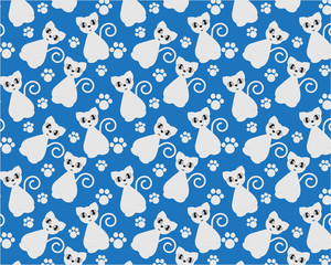 Cat seamless pattern