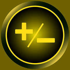 Fototapeta premium Icon yellow plus-minus