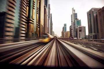 Photo sur Plexiglas Gare Train in motion blur.