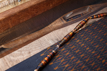 Silk product, hand made work.Thailand silk product.Colorful silk shuttles.