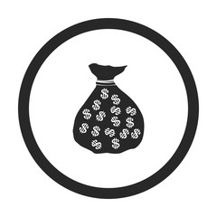 Money bag dollars  sign simple icon on background