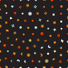 Geometric sweets seamless vector pattern. Abstract vector illustration with geometric elements, shapes.