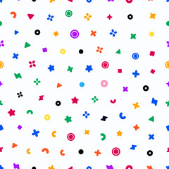 Geometric sweets seamless vector pattern. Abstract vector illustration with geometric elements, shapes.