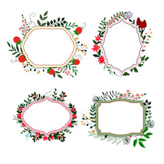 set of floral frames