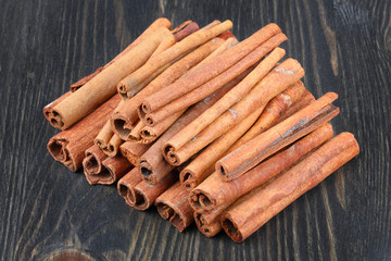 cinnamon on a wooden table